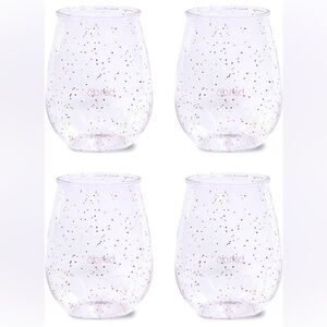 Ban.do Acrylic Wine Glasses Set of Four with Glitter Infusion